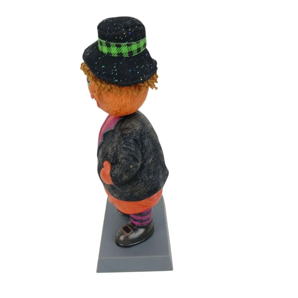 Russ Halloween Pumpkin Bobble-Body Scarecrow Trick Or Treater Happy Hauntings